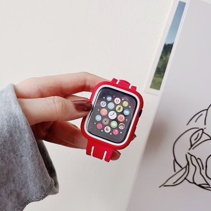 Correa de silicona para iwatch, juego de correas para Applewatch7SE8, funda protectora para reloj