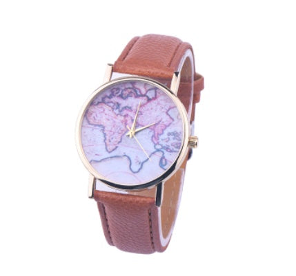 Reloj con mapa de China, reloj con mapa del mundo, reloj con cinturón popular para estudiantes