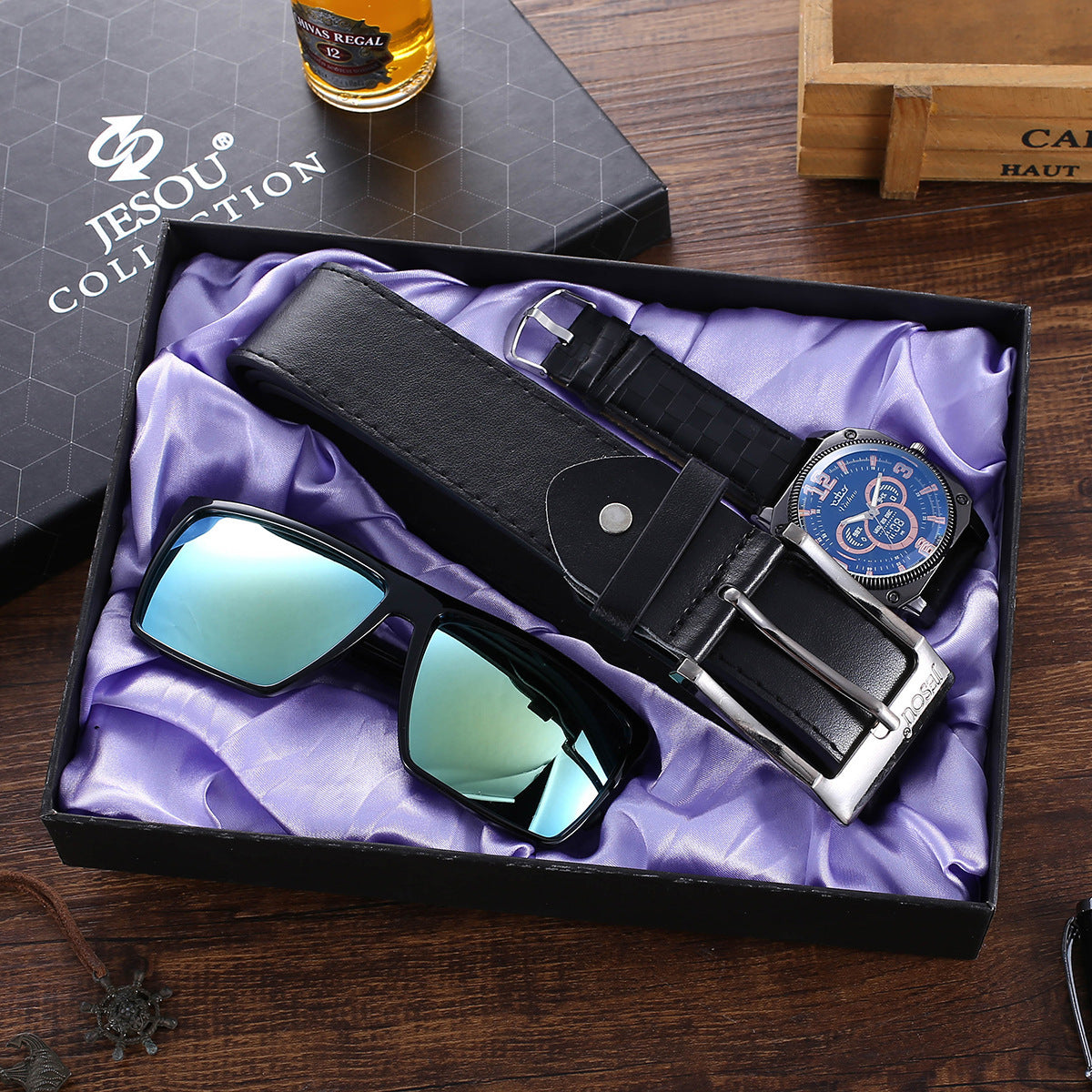 Fashion Creative Boutique Gift Box Glasses Belt Business All-match Watch