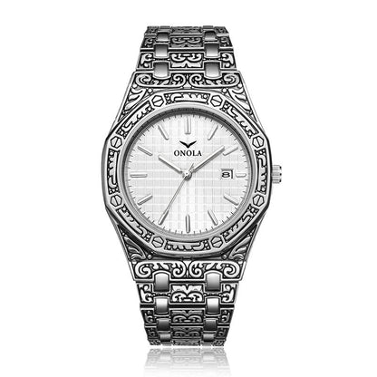 Waterproof steel band watch