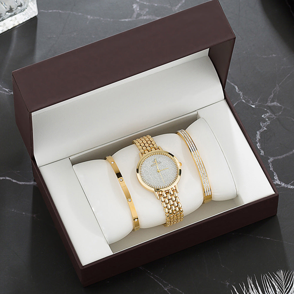 Conjunto de reloj de lujo Reloj dorado para mujer