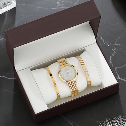 Conjunto de reloj de lujo Reloj dorado para mujer