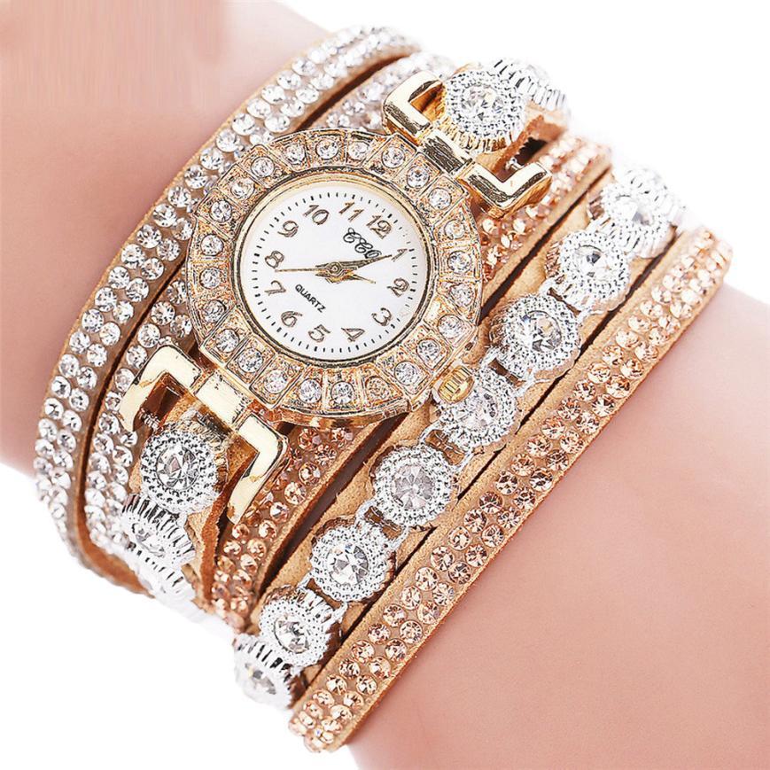 Reloj masculino de cuarzo para mujer, reloj de pulsera de piel sintética con diamantes de imitación para mujer