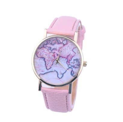 Reloj con mapa de China, reloj con mapa del mundo, reloj con cinturón popular para estudiantes