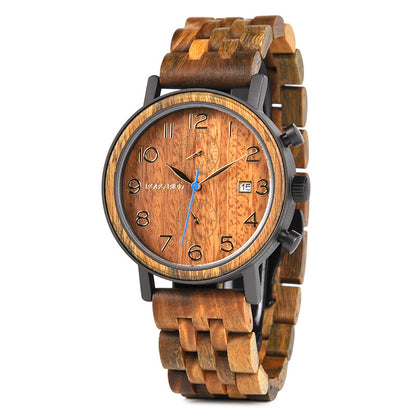 Wooden Watch GS008 Youth Leisure Business Quartz Movement Anti-wood Water Watch