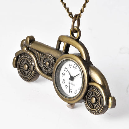 Pequeño reloj de bolsillo colgante de bronce versión antigua Steam