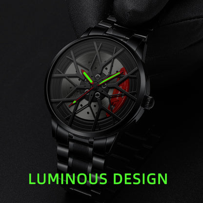 Reloj de rueda luminoso para hombre resistente al agua