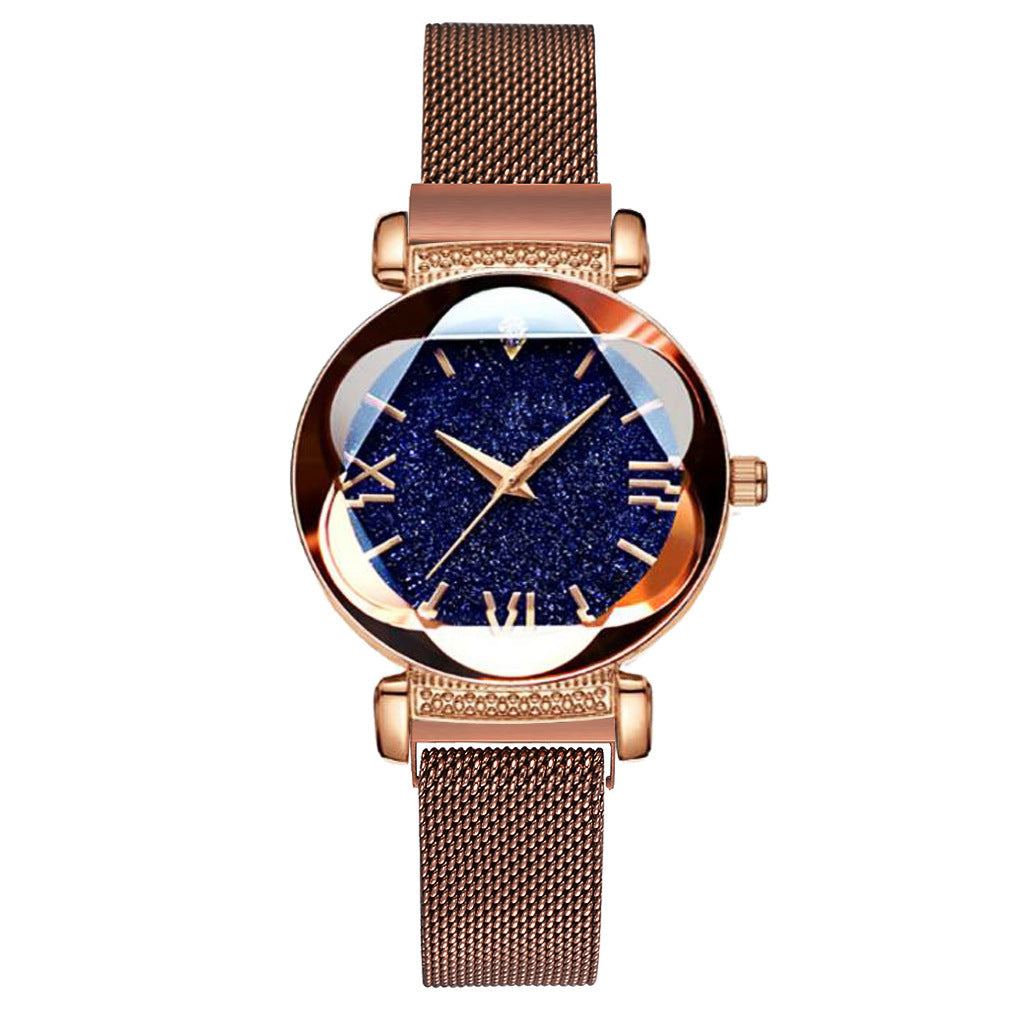 Reloj de estrella con correa de acero, reloj informal para mujer