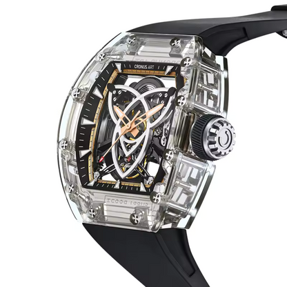 CRONUSART Obsidian Black Luxury Automatic Mechanical Watch