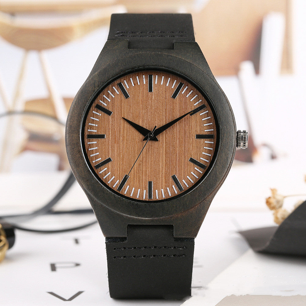 Reloj de cuarzo de madera de estilo nuevo y moderno para hombre