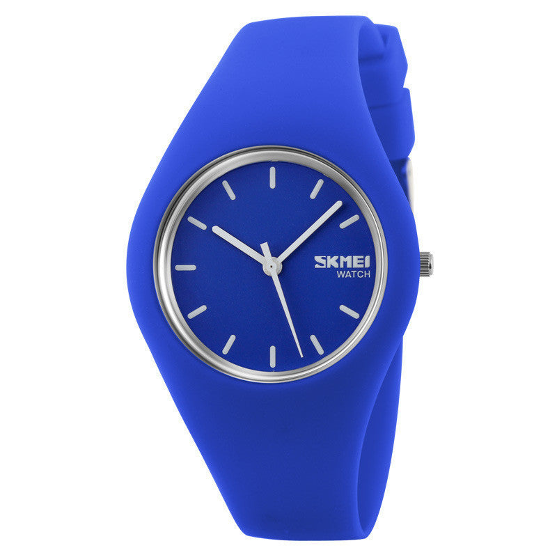 Reloj de pareja impermeable de color gelatina simple de moda