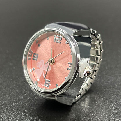 Reloj de aleación con anillo de concha para hombre y mujer, sencillo y a la moda, combinable con todo