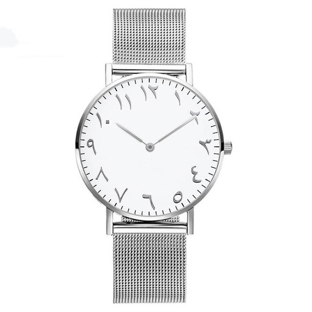 Relojes de cuarzo de alta gama para hombres y mujeres con correa de acero inoxidable