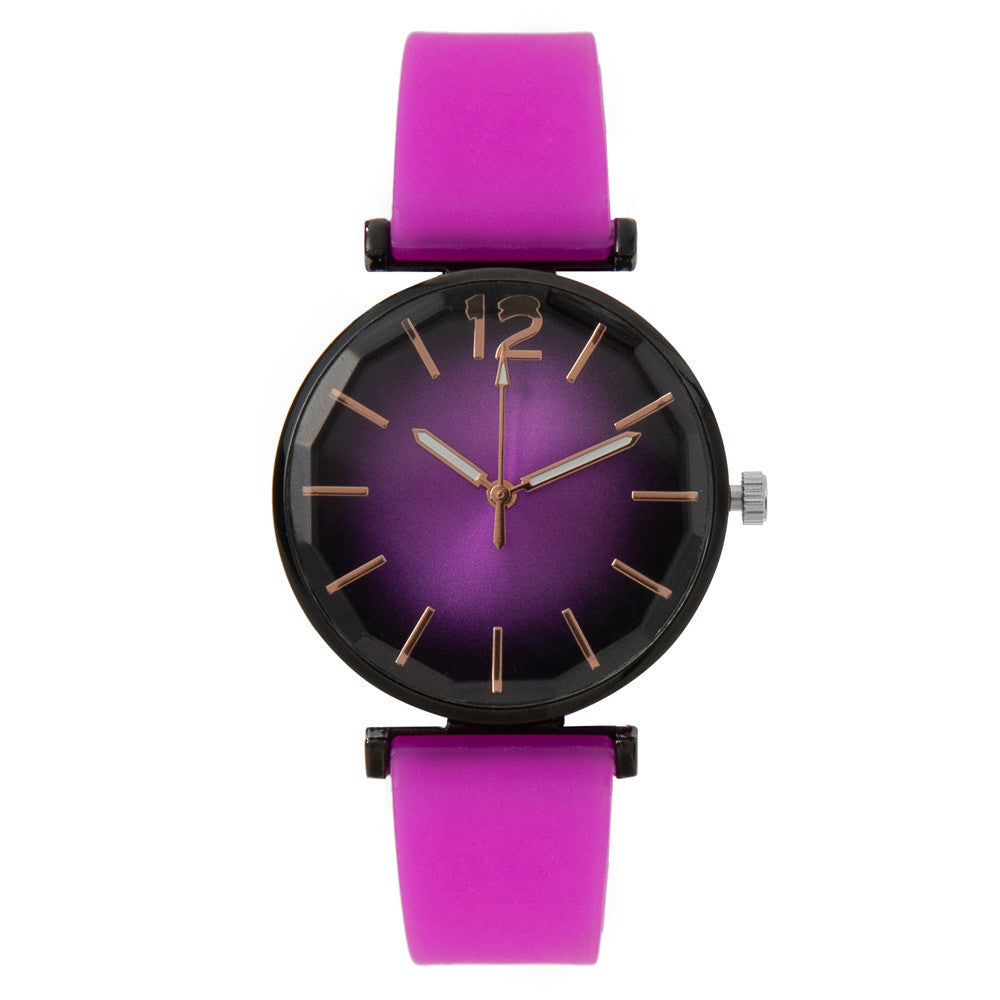 Women's Fashion Gradient Silicone Casual Watch