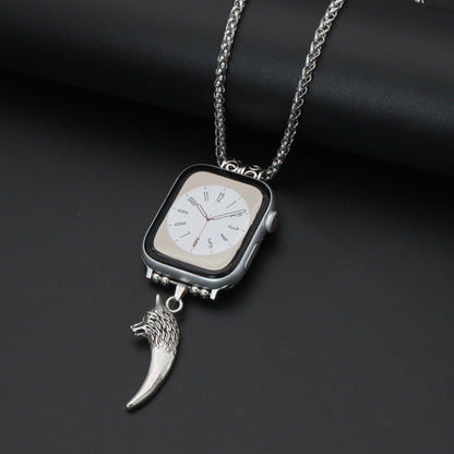 Collar de reloj con correa para colgar con plumas