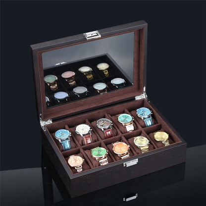 Vintage Wooden Hair 10 Digits Inner Soft Pillow Jewelry Watch Box