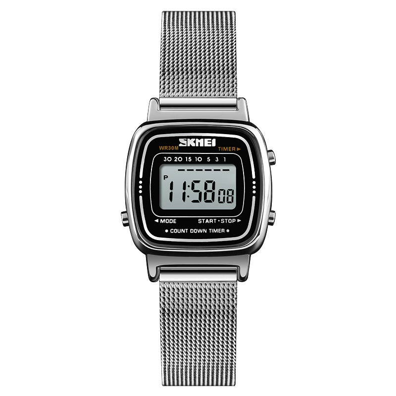 Waterproof steel mesh strap ladies watch