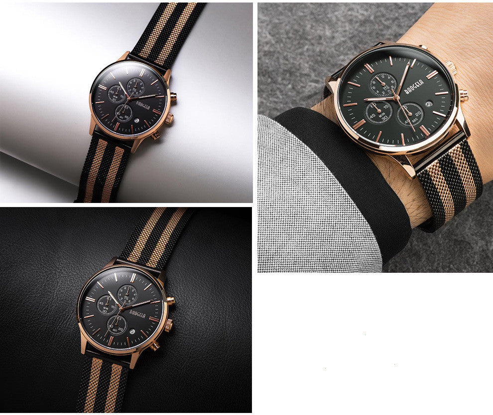 Stainless steel mesh belt quartz watch