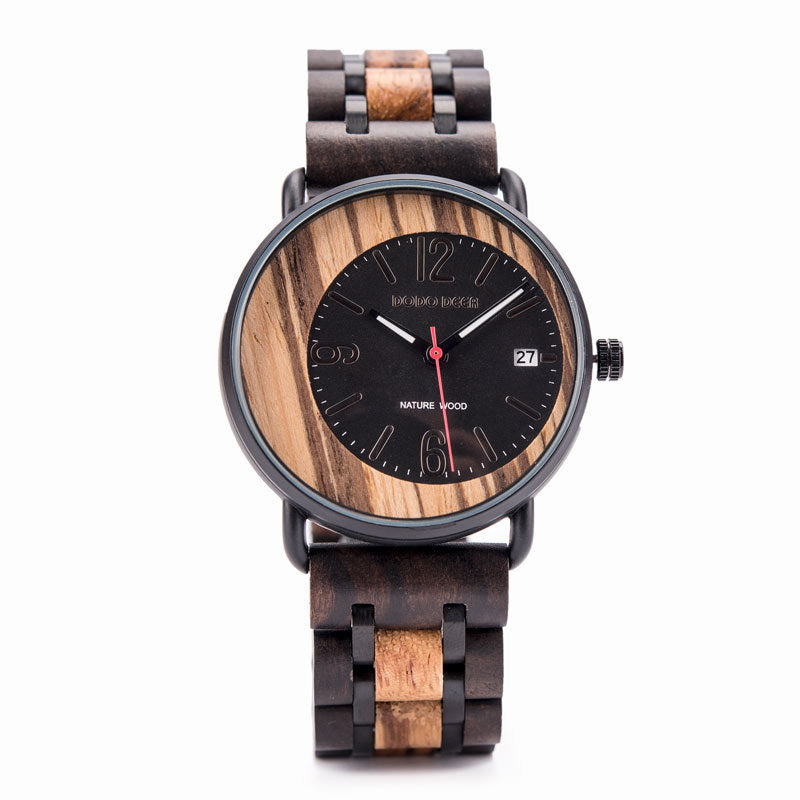 Reloj de cuarzo de madera.