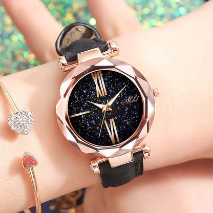 Simple Casual Starry Sky Face Ladies Watch