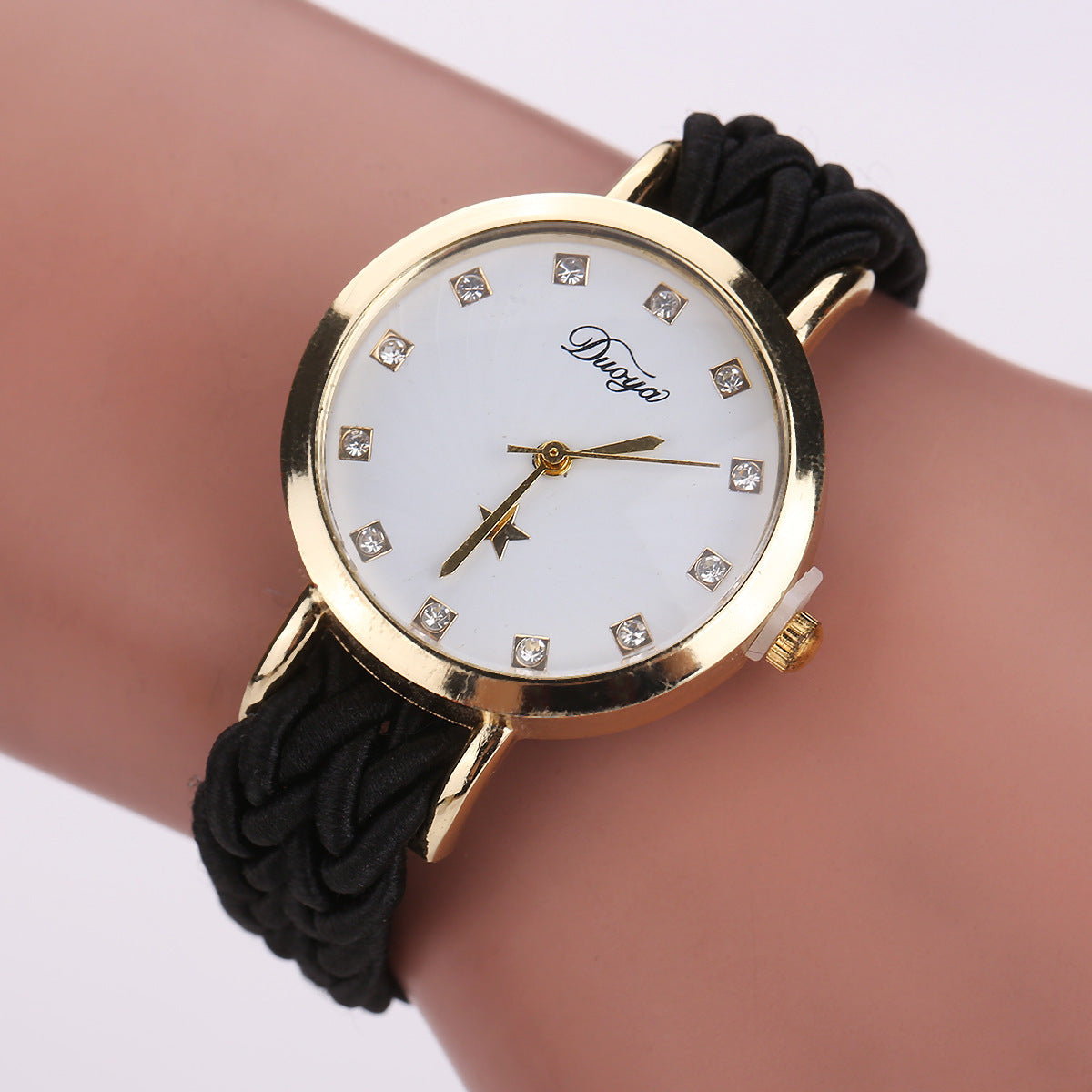 Reloj de pulsera de PU para mujer con cuerda trenzada Reloj para mujer