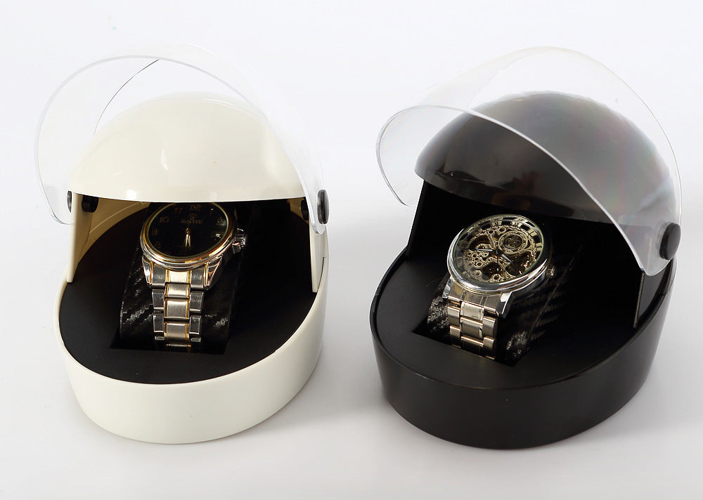 Helmet-shaped watch display box