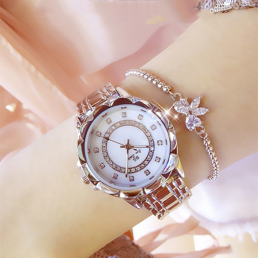 Reloj BS nuevo con diamantes para mujer