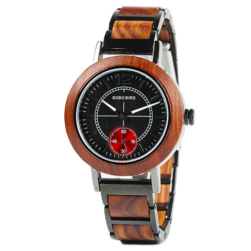 Reloj de madera BOBOBIRD Reloj de pareja Montura de mano de madera