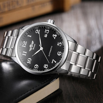 Reloj de negocios para hombre de acero inoxidable simple y moderno