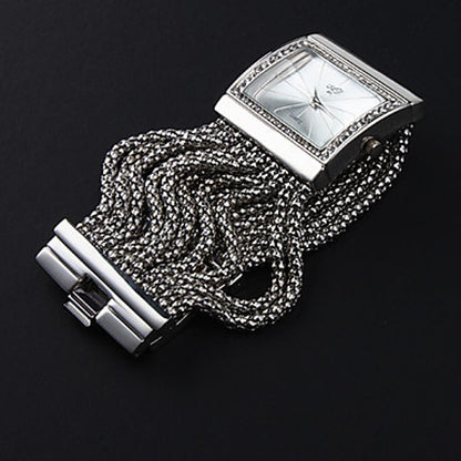 Reloj cuadrado con diamantes de imitación