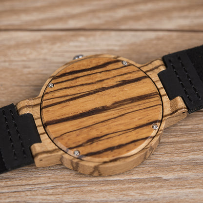 Wooden quartz watch