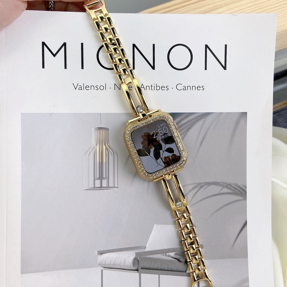 Watch Round Diamond Steel Belt High Quality Chain Strap