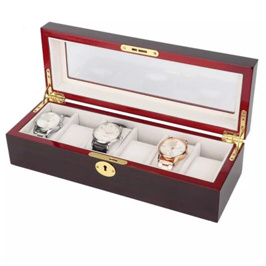 Six Slot Portable Watch Jewelry Storage Box