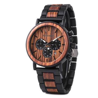 Reloj de cuarzo con reloj de madera BOBO BIRD de moda