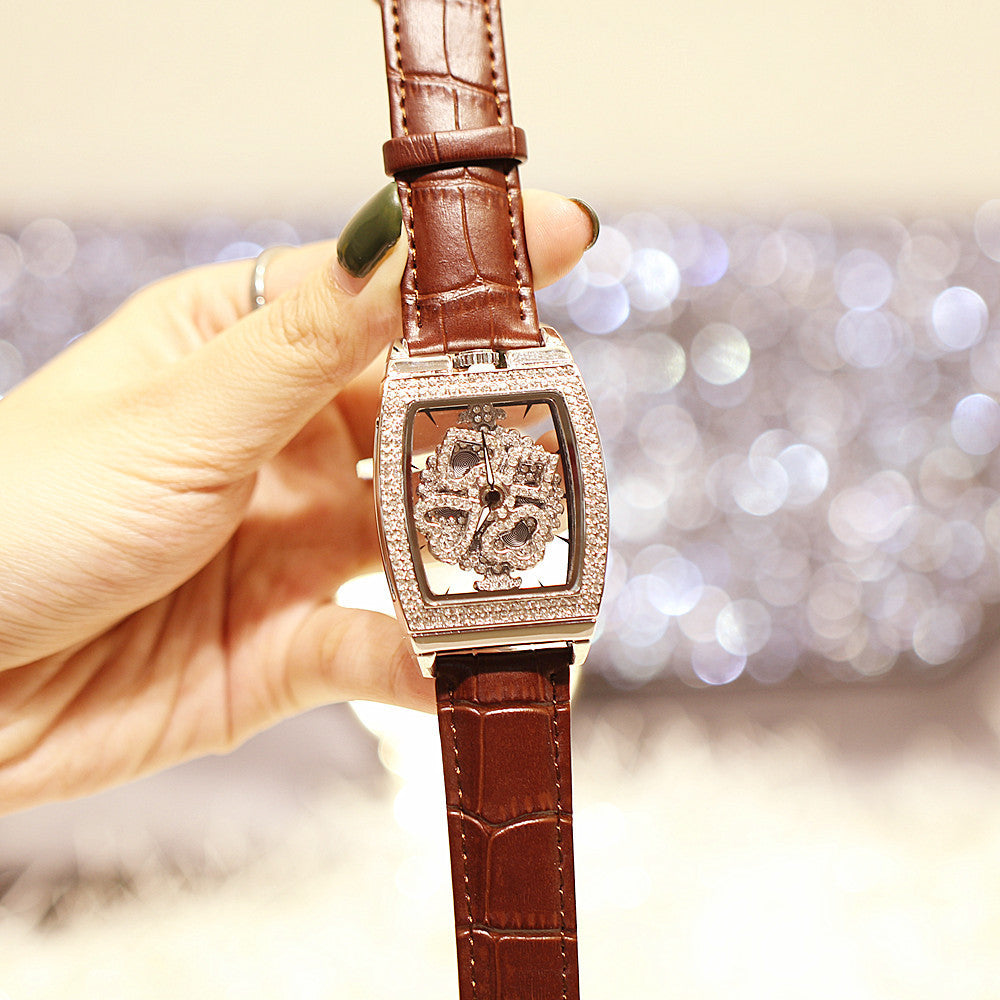 Ladies Fashion Waterproof Flower Diamond Watch