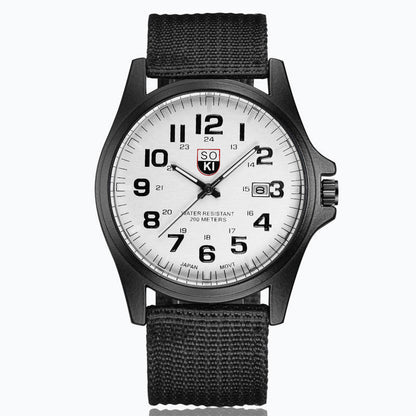 Reloj deportivo de cuarzo con calendario para hombre con correa de nailon trenzado