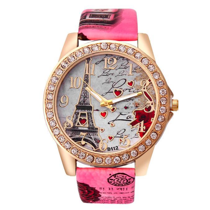 Nuevo reloj de cuarzo vintage de la Torre Eiffel de París para mujer, reloj de pulsera informal para mujeres, niñas y estudiantes