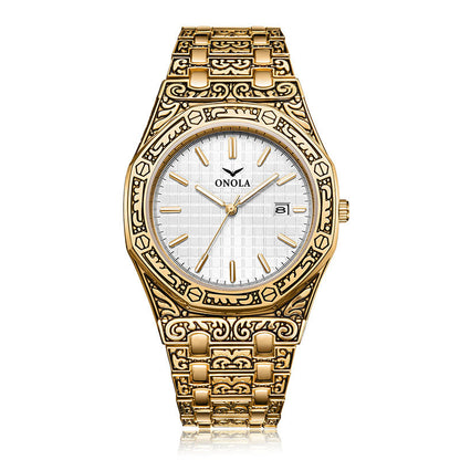 Waterproof steel band watch