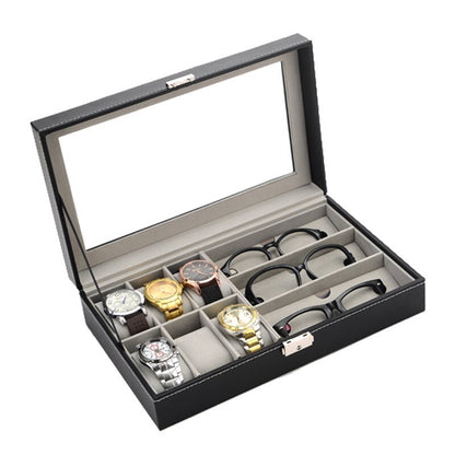 Watch Box Stock Wooden Glasses Case Pu Watch Jewelry Box