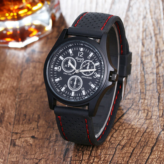 New men and women silica gel quartz watch Sloggi black and white sports watches for men