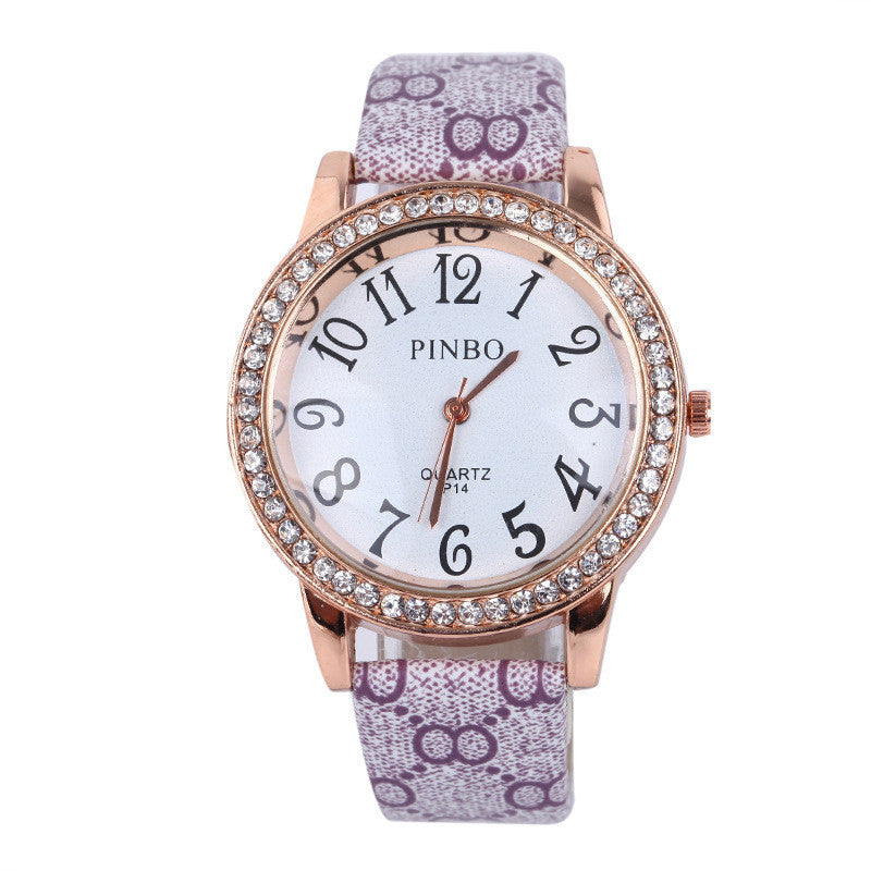 Full diamond mesh women's belt Watch