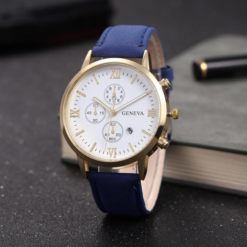 Men's Three Eyes Six Hands Casual Belt Watch