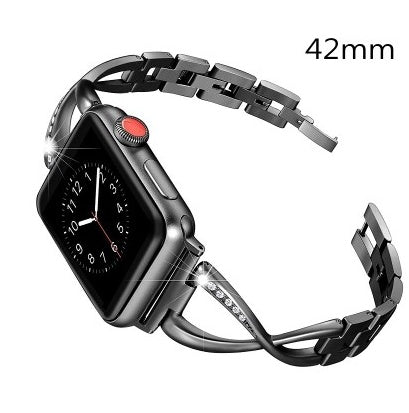 Apple対応、レディースウォッチバンド、ウォッチバンド38mm 42mmダイヤモンドステンレススチールブレスレット、Iwatchシリーズ3 2 1ブレスレット用