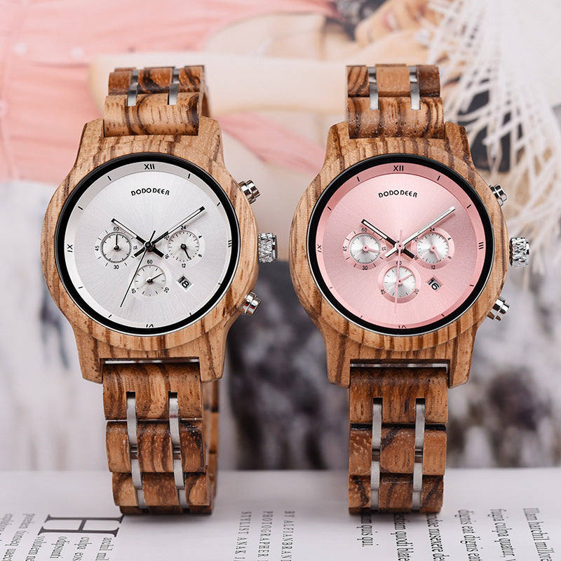 Wooden quartz watch