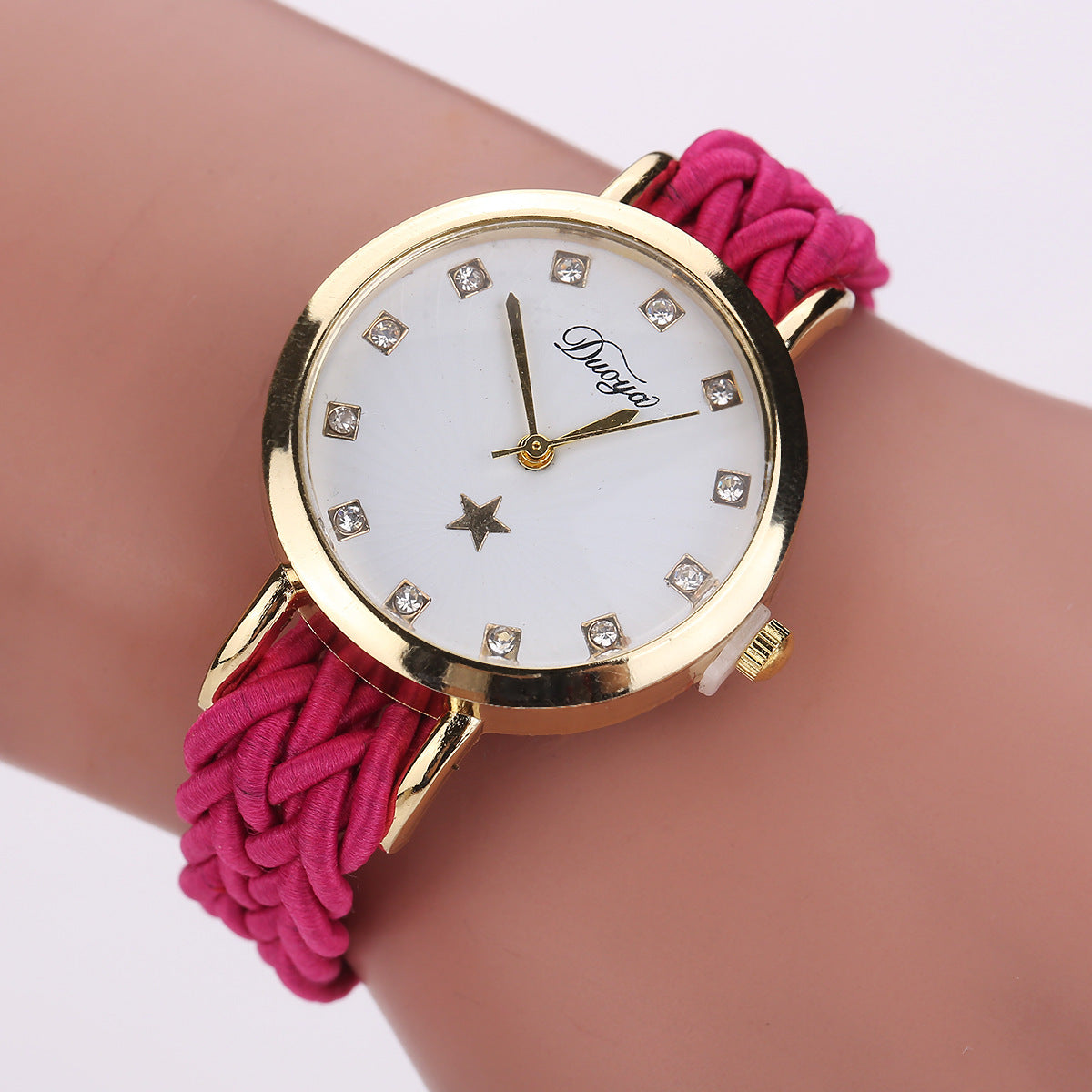 Reloj de pulsera de PU para mujer con cuerda trenzada Reloj para mujer