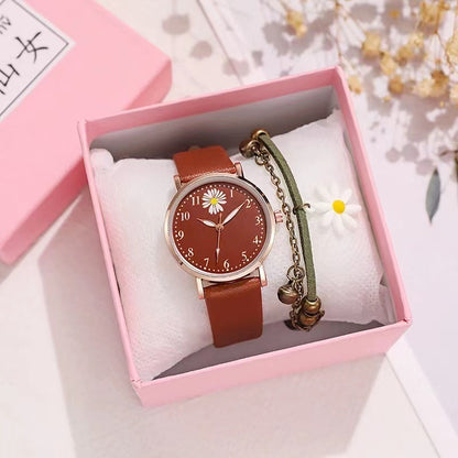 Reloj de niña Little Daisy, estilo Mori, estilo universitario, estilo artístico retro de Hong Kong, reloj para mujer estudiante