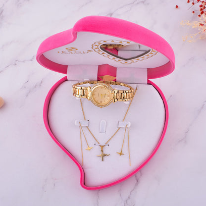 Caja de regalo con collar y reloj de joyería sencilla y exquisita