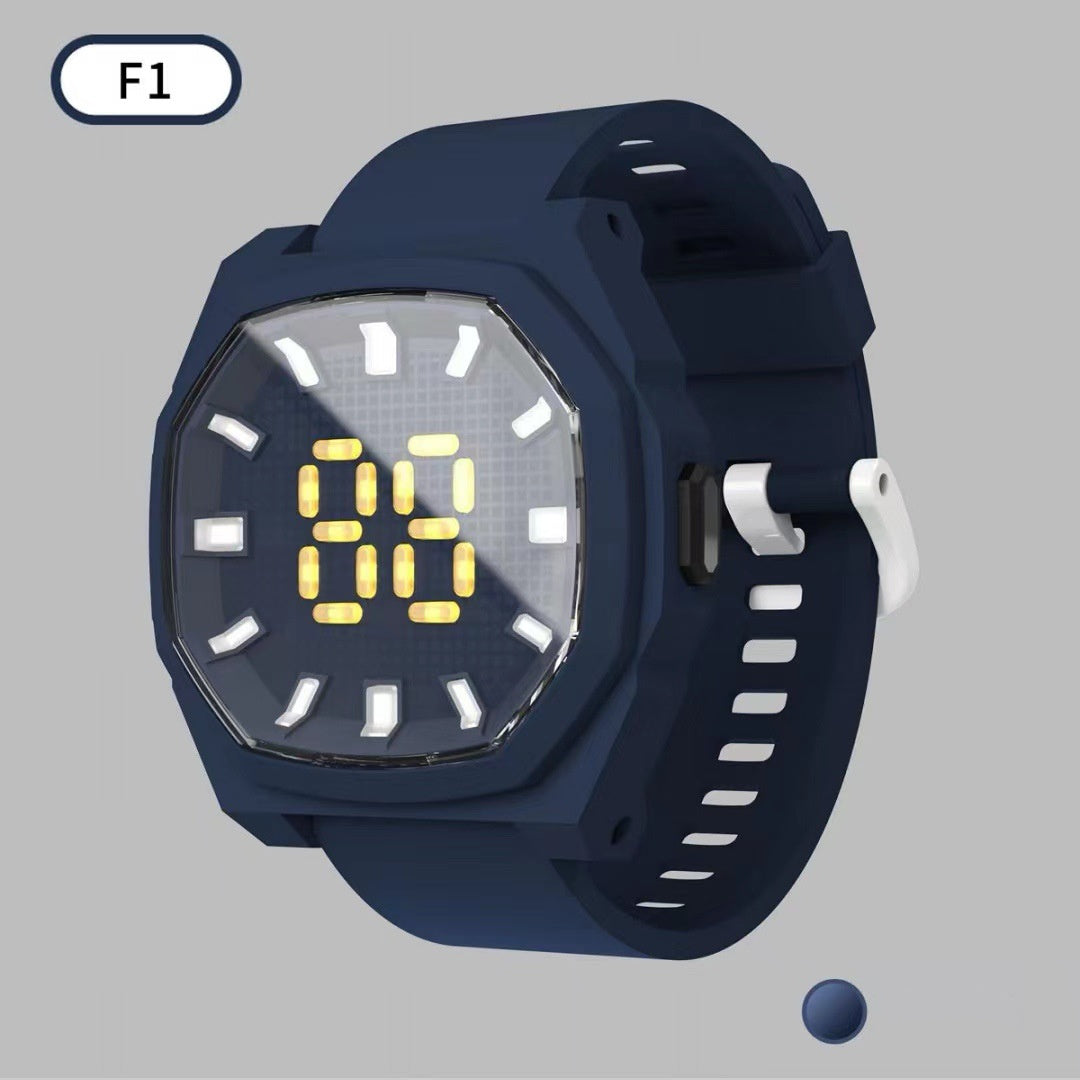 Reloj deportivo digital LED electrónico F1 Square 3D para niños