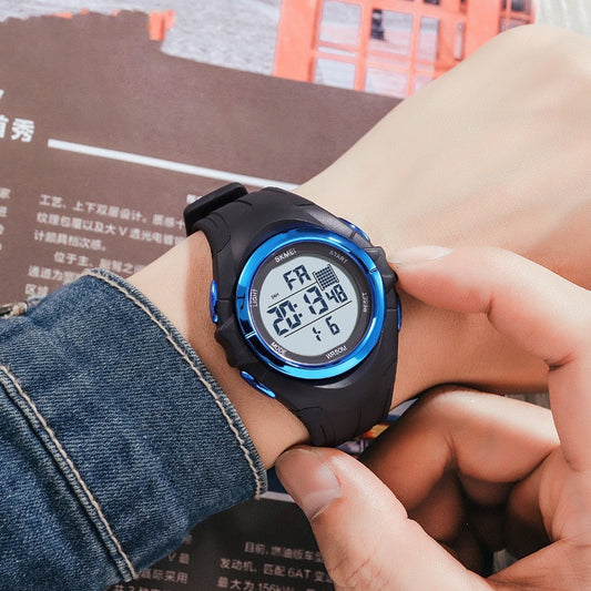 Reloj electrónico deportivo para estudiantes con doble horario para exteriores