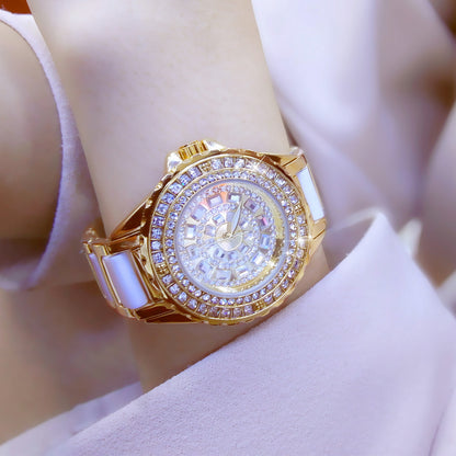 Pulsera caliente del reloj de la venta de la moda llena de mujeres del diamante